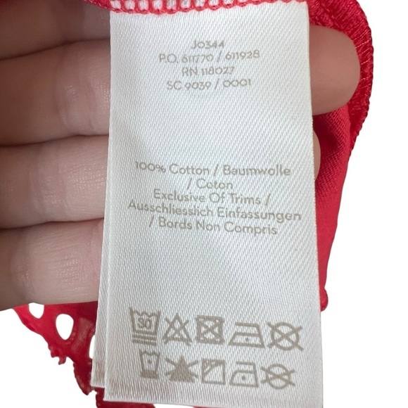 Boden Ayla Jersey Top Sunset Crochet Trim Bell Sleeves Tassels Boho Women’s Sz 4 - Picture 11 of 12